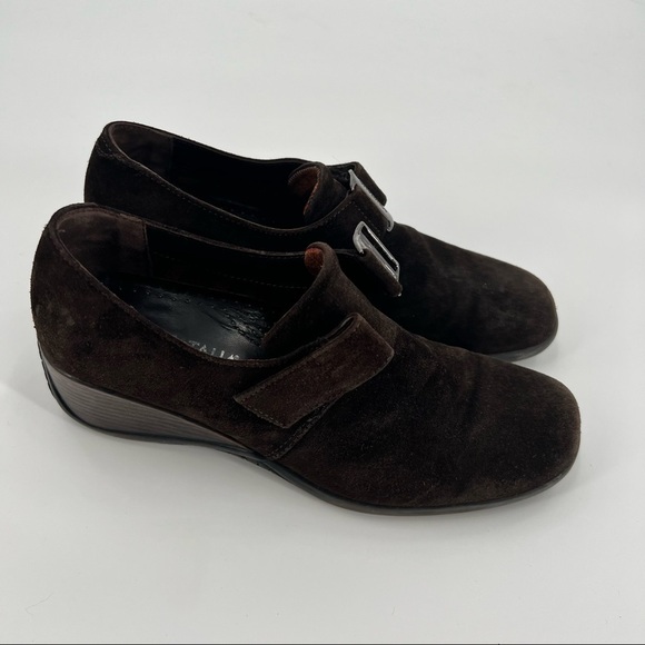 Aquatalia brown suede leather shoes wedge size 6 - Picture 3 of 12